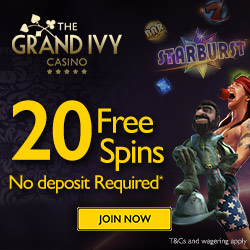 GrandIvy no deposit free spins 2016